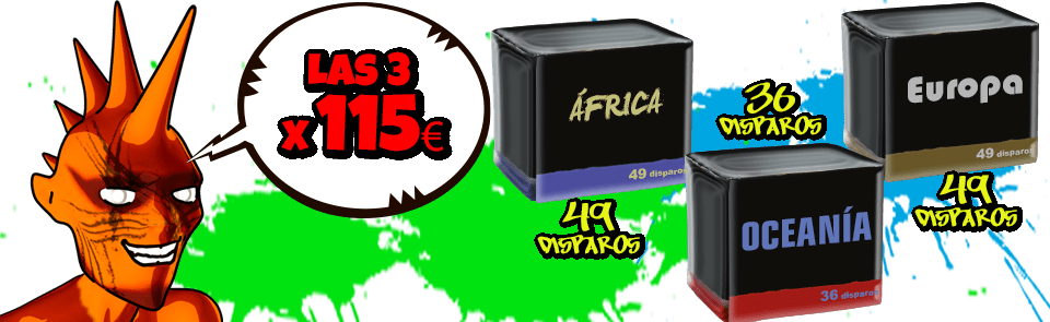 Oferta 3 Baterías medianas 49 disparos